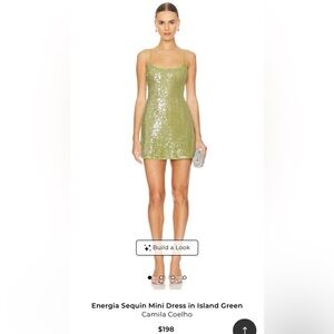 Energia Sequin Mini Dress in Island Green; brand: Camila Coelho. Size S.